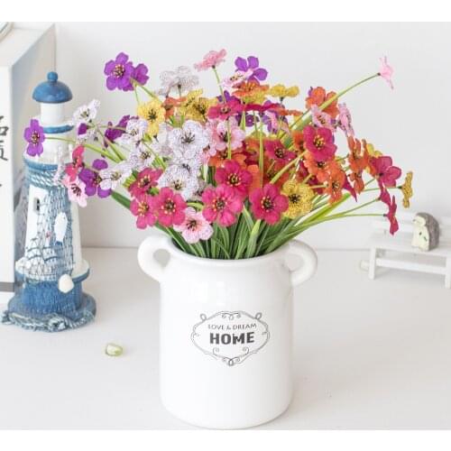 Waterweed Flower Simulation 5 Heads Waterweed Violet Silk Flower Silk Screen Printing Simulation Flower Outdoor Decoration