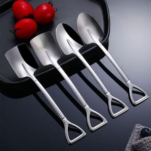 Shovel Shaped Design Coffee Spoon Desserts Spoon Watermelon Shovel Spoon Artisan Ice Cream Shovel Spoon for Home Kitchen