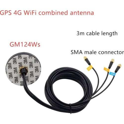GPS 4G WiFi combined antenna full frequency satellite positioning navigation outdoor waterproof antenna 3m cable SMA male
