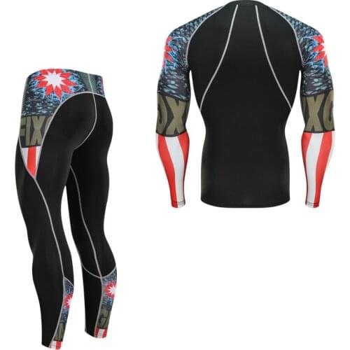 MMA compression tracksuit T-Shirt + leggings 2 piece Clothing brand Teen Wolf head 3D Printed crossfit fitness muscle shirt 4XL