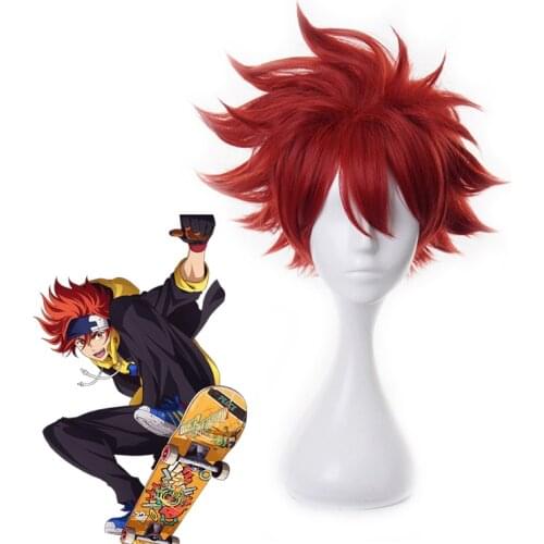 Reki Red Short Wig Cosplay Costume Anime SK8 the Infinity Heat Resistant Synthetic Hair SK8 Men Women Carnival Party Wigs