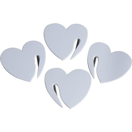 Wholesale 50Pcs/Pack Plastic Letter Envelope Opener Mail Knife Safety Guarded Cutter Blade Office Equipment Heart-shape