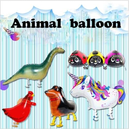 Wholesale Toy Animal Shape Balloons Standing Duck Horse Pig Kangaroo Panda Beetle Dinosaur Balloons
