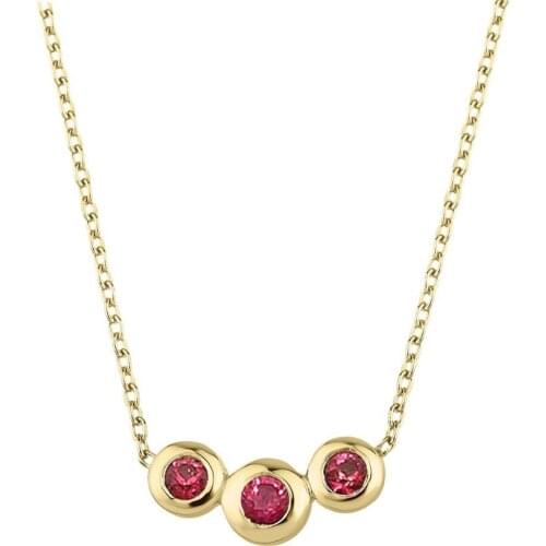 14k Gold Natural Ruby Tria Necklace WPN1602T
