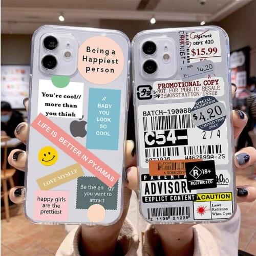 Retro Label Popular Barcode Silicone phone case For iphone 12 11 Pro MAX 5 6 7 8 9 10 X XS XR XSMAX Plus SE 2020 Cover Shell
