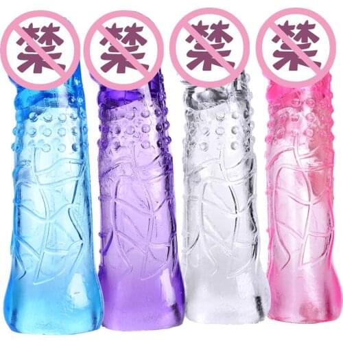 Reusable Delay Condoms Vibrator Sleeve Cock Ring Dotted Cover Penis Erection Enlargement Extender Dildo G Spot Sex Toys for Men