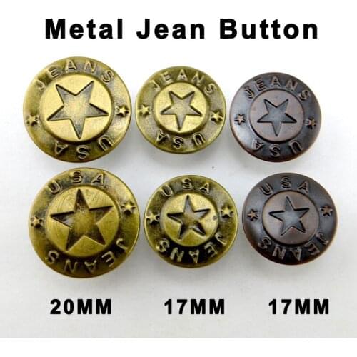 30PCS Bronze tone Letter Jeans Star Button Decorative Clothes Accessory Garment Trousers Buttons Fits MJB-385
