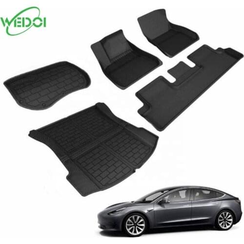 All Weather Luxury Car Mat for Tesla Model 3 Non Skid Rubber Car Floor Mat Customized for Tesla Model 3