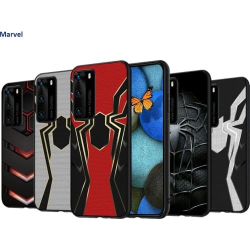 Silicone Black Cover Iron Spider Man Infinity War For Huawei P50 P40 P30 P20 Pro P10 P9 Lite E Plus 2016 Black TPU Phone Case