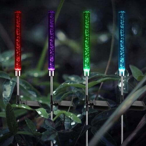 Solar Tube Lights Solar Garden Decoration Outdoor Solar Acrylic Bubble Light Waterproof RGB Color Changing LED Solar Lights