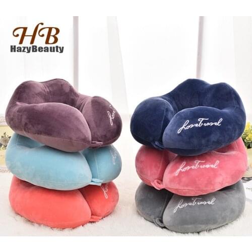 U Shaped Travel Pillows In The Car Soft Cotton Filling Cervical Pillow for Airplane Office Sleep Neck Cushion Drop Shipping