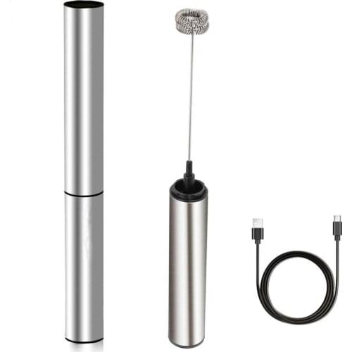 USB Charging Double Spring Whisk Stainless Steel Household Mixer Baking Milk Whisk Adjustable Speed Charging Milk Frother