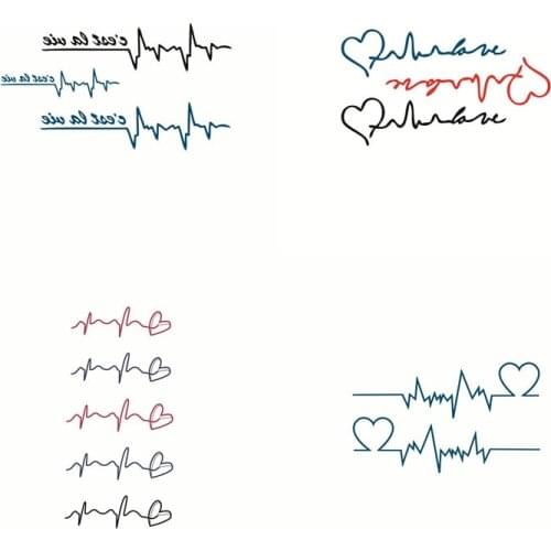 Heart Beat Love Waterproof Temporary Tattoo Women Men Fake Sticker