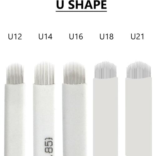 Embroidery Needle U Shape U12/U14/U16/U18/U21 Eyebrow Tattoo Microblading Blades For Permanent Makeup Manual Pen 3D Eyebrow