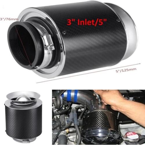 3" Inlet /5" Carbon Fiber Look Hi-Flow Air Filter For Cold Air/Short Ram Intakes