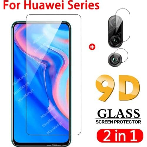 2-in-1 screen prtector glass For Huawei Y9 Prime 2019 camera protective glass For Huawei y5 y6 y7 Y9 pro prime 2019 Y6P 2020