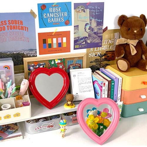 INS Big Web Celebrity Cosmetic Mirror Decorative Mirror Girl Heart Student Dormitory Mirror Portable Home Small Compact Mirror