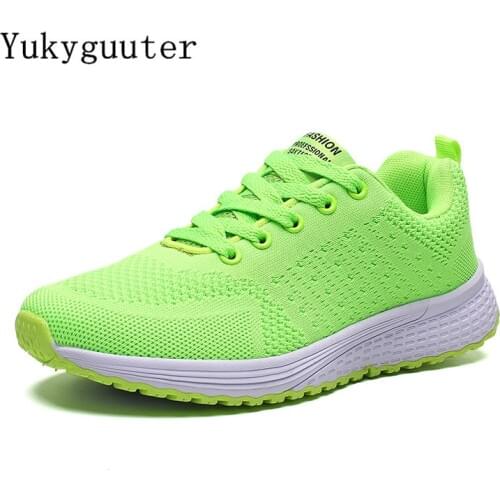 Woman Sports Running Shoes Flats Outdoor Sneakers Mesh Summer Breathable Lightweight Athletic Women Lace Up Platform Plus Size