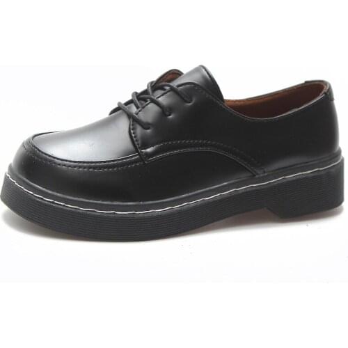 Summer wild Korean version of the British wind black small shoes womens college wind soft sister round head single shoes