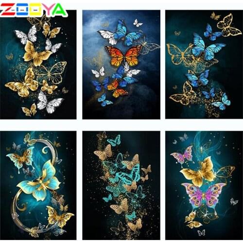Zooya New Diamond Painting Butterfly 5D Diy Diamond Embroidery Animal Cross Stitch Kit Rhinestone 3D Mosaic Art Home Decor Lx837