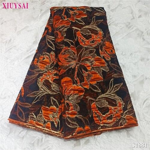 2021 Latest Jacquard Brocade Lace Fabric Embroidered African Tulle Lace Fabric For Nigerian Wedding Party P1811