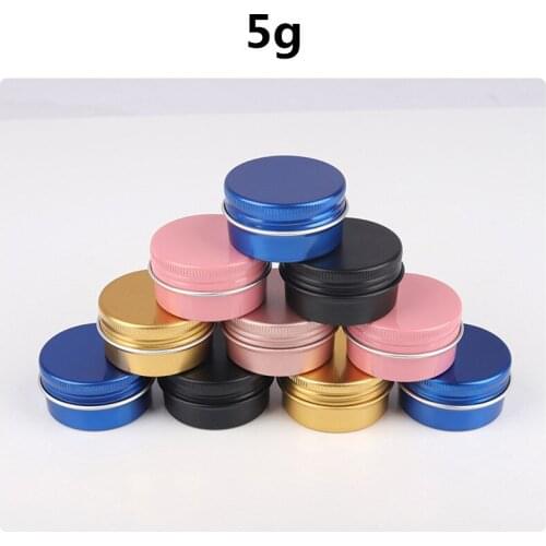 5g Mini Empty Cosmetic Metal Tin 5ml Nail Art Makeup Lip Gloss Eye Cream Sample Sealed Waterproof Aluminum Jar Pot 50pcs