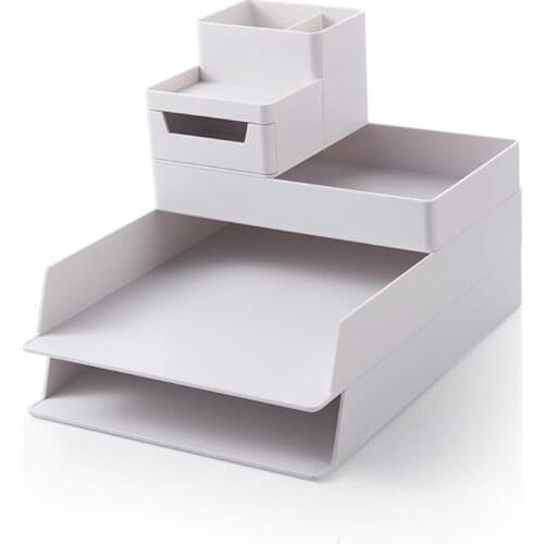A4 Paper Organizer Document Plastic Case Office Table Desk Storage Filling File Box Holder
