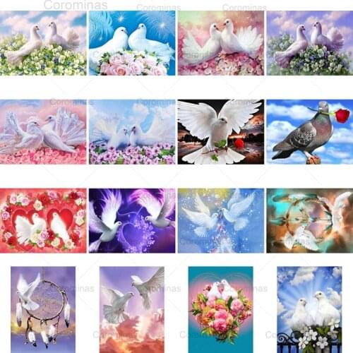 Diamond Painting Animal Peace Dove Mosaic Full Square Rhinestones Diamond Embroidery Pigeon Craft and Art Stitch Home Decoration