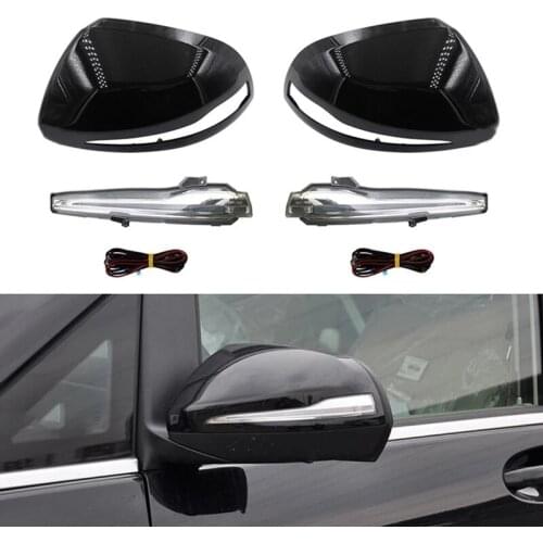 Auto Rearview Rear Mirror Cover Turn Signal Light with Wire Harness Modification Set for Mercedes-Benz Vito 2016-2019