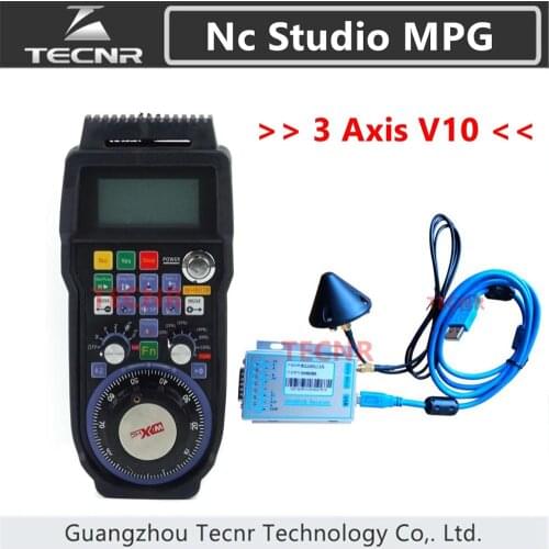 XHC NCStudio CNC handwheel wireless nc studio MPG pendant 3 axis WHB03BE V10 version support mist spray and vacuum pump