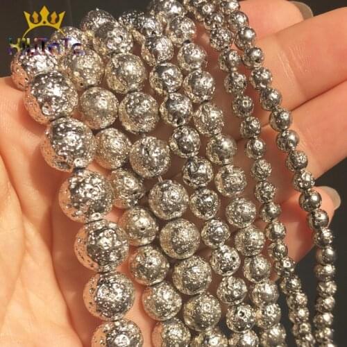 Natural Stone Beads White K Rock Volcanic Lava Round Beads For Jewelry Making DIY Bracelet Earrings Accessories 15'' 4/6/8/10mm