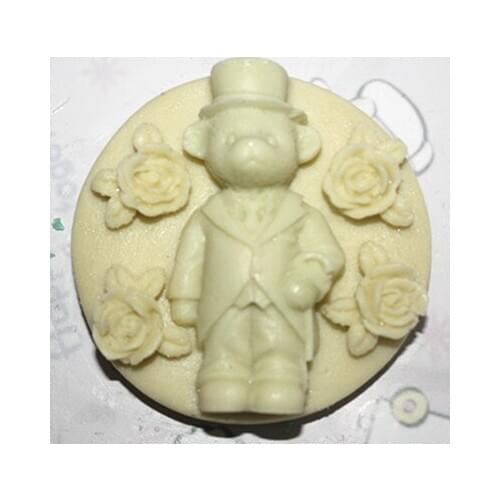C249 The bear Mr Art Silicone Soap mold Craft Molds DIY Handmade soap molds