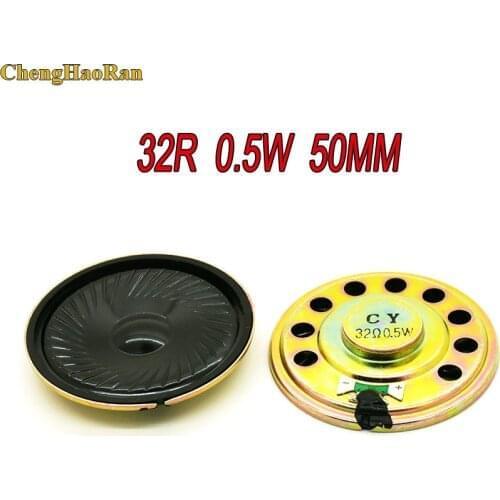 ChengHaoRan 2pcs New Ultra-thin speaker 32 ohms 0.5 watt 0.5W 32R speaker Diameter 50MM 5CM thickness 9MM