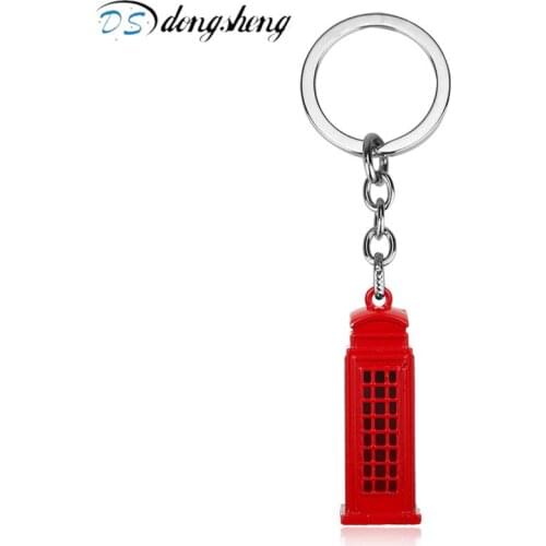 Dongsheng Fashion Red Enamel Dalek Tardis Police Box Keychain TV Doctor DW Metal Key Rings Chaveiro Car Keychain For Men Women