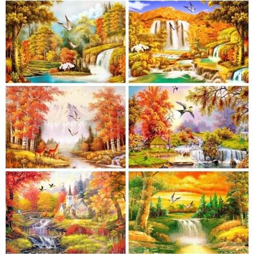 EverShine Diamond Painting Waterfall Diamond Embroidery Scenery Cross Stitch Rhinestones Mosaic Art Handmade Hobby Wall Decor