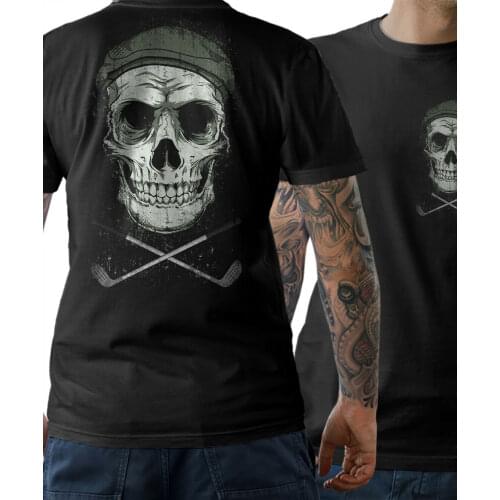 T-Shirt Skull Golf Golf Racket Golfer Shirt Skull Cap Double Side 2019 Summer Brand Casual Funny Cotton Short Sleeve T-Shirt
