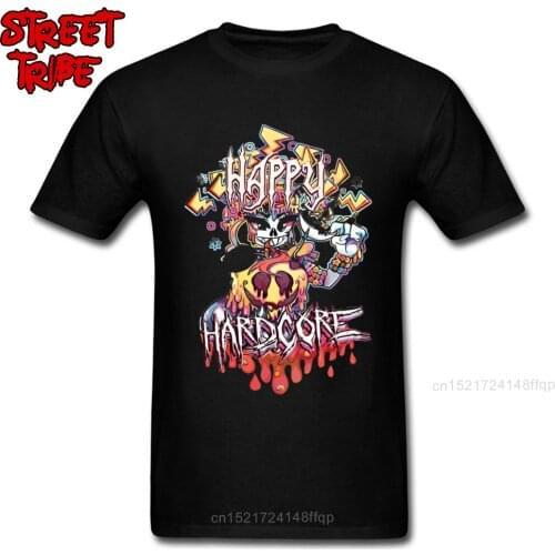 Music T-shirt Happy Hardcore Tops Tees Men Tshirt Comics Cartoon T Shirts Hip Hop Camisa Funny Clothes Punk Rock Streetwear