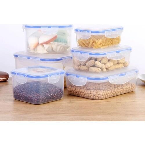 3Pcs Plastic Storage Containers for Food Lunch Bento Box Kids School Dinnerware Set Microwavable Picnic Kitchen Seal Boxes