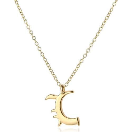 Cursive English letter name Sign Personality pendant chain necklace alphabet Initial sign friend family gift necklace jewelry