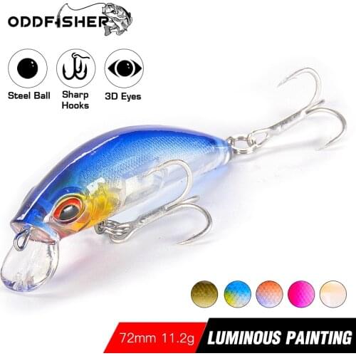 Minnow Swimbait Fishing Lure Jerkbait Luminous Sinking Hard Bait Wobbler Bass Swimming For Pike Artificial Topwater Fish 7cm 11g