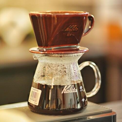 Japan Kalita Hand Made Coffee Pot Set Fan-shaped Drip Filter Coffee Glass Pot Three Hole Filter Cup Coffee Filter kalita Genuine