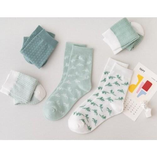 5 Pairs/Lot Fashion INS Mori Harajuku Style Socks High-Quality Sweet Lovely Lovers Casual Comfortable Cotton Socks