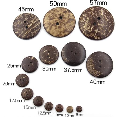 New Products Natural eco-friendly two-hole childrens clothing 9mm-50mm coconut shell button NK111