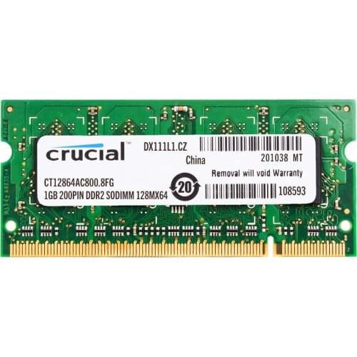 Crucial Laptop Memory DDR2 800MHZ DDR2 1GB 2GB 1.8V CL6 200pin laptop RAM ddr2 2GB=2PCS*1G PC2-6400SS