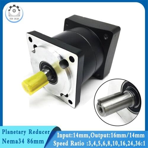 14mm shaft input Nema34 Ratio 3:1 planetary gearbox reducer 3000rpm spur gearbox 3 speed ratio for nema34 stepper motor