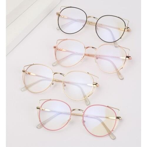 Flat Mirror Glasses Unisex Eyewear Anti-UV Blue Rays Radiation Eyeglasses Optical Spectacle Ultralight Cat Ear Eyeglasses
