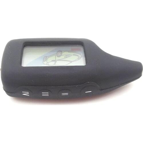 LCD Remote Control Key Fob +Silicone Key Case For Russian 2 Way Car Alarm System Scher khan M5 Scher-Khan Magicar 5