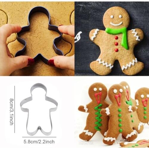 Gingerbread man cookie cutter Christmas decorations for home Biscuits cutter mold xmas navidad natal baking tool alloy cutter