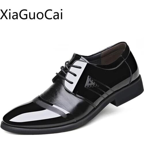Spring and Autumn Mens Brogue Shoes Genuine Leather Glossy Party Wedding Formal Shoes Business Dress Casual Shoes