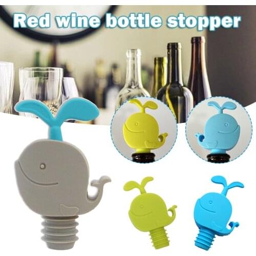 Silicone Reusable Whale Shape Wine Bottle Stopper Silicone Bottle Cork Keep Wine Fresh For Home Party SP99